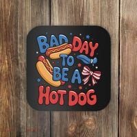 Bad Day To Be A Hot Dog 4th Of July  Coaster thumb 0