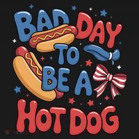 Bad Day To Be A Hot Dog 4th Of July  Women's Hoodie thumb 2