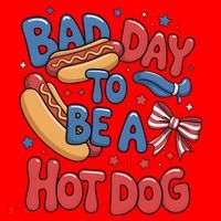 Bad Day To Be A Hot Dog 4th Of July  Santa Hat thumb 1