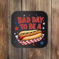 Bad Day To Be A Hot Dog BBQ Grilling Funny Coaster thumb 0