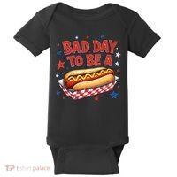 Bad Day To Be A Hot Dog BBQ Grilling Funny Baby Bodysuit thumb 0