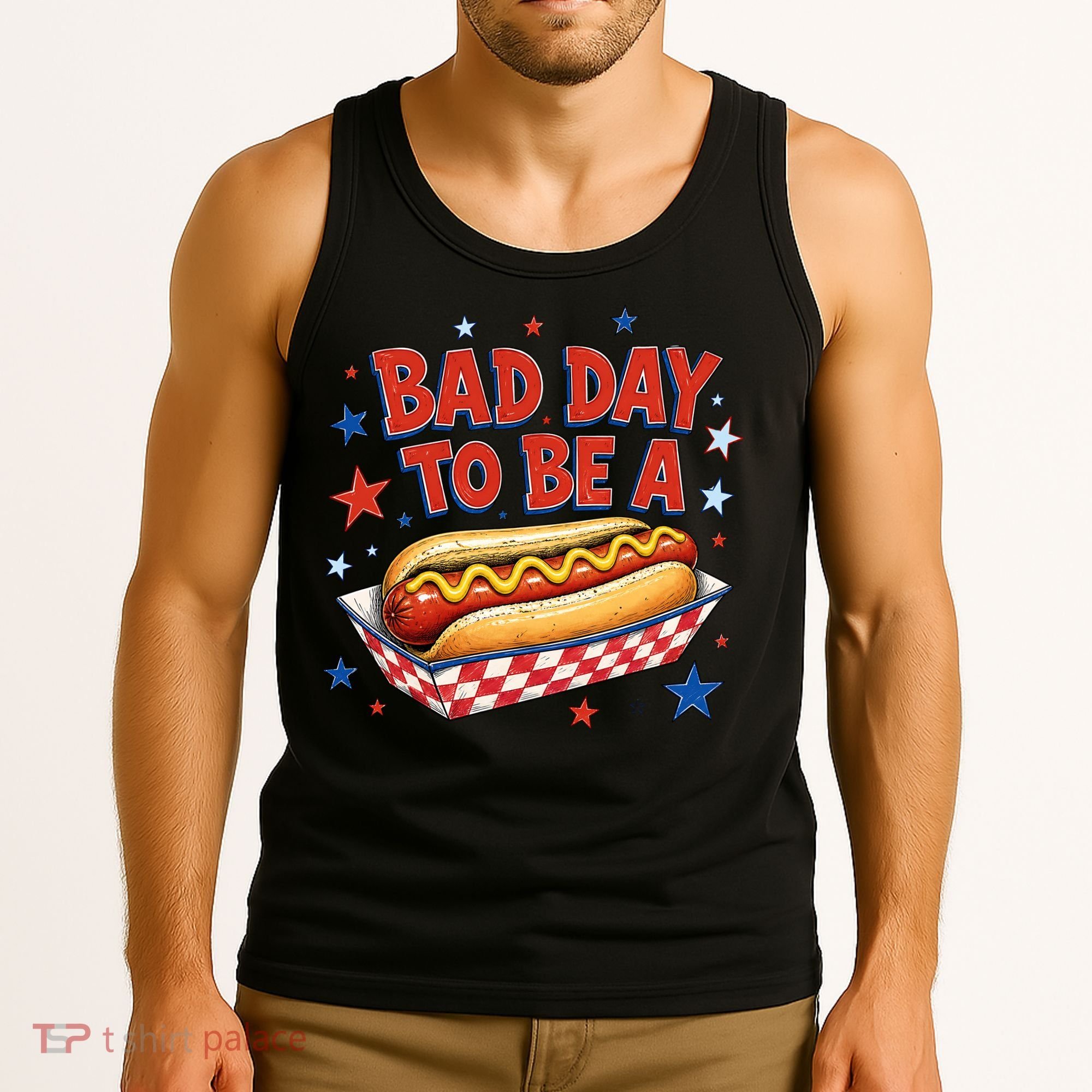 Bad Day To Be A Hot Dog BBQ Grilling Funny Tank Top
