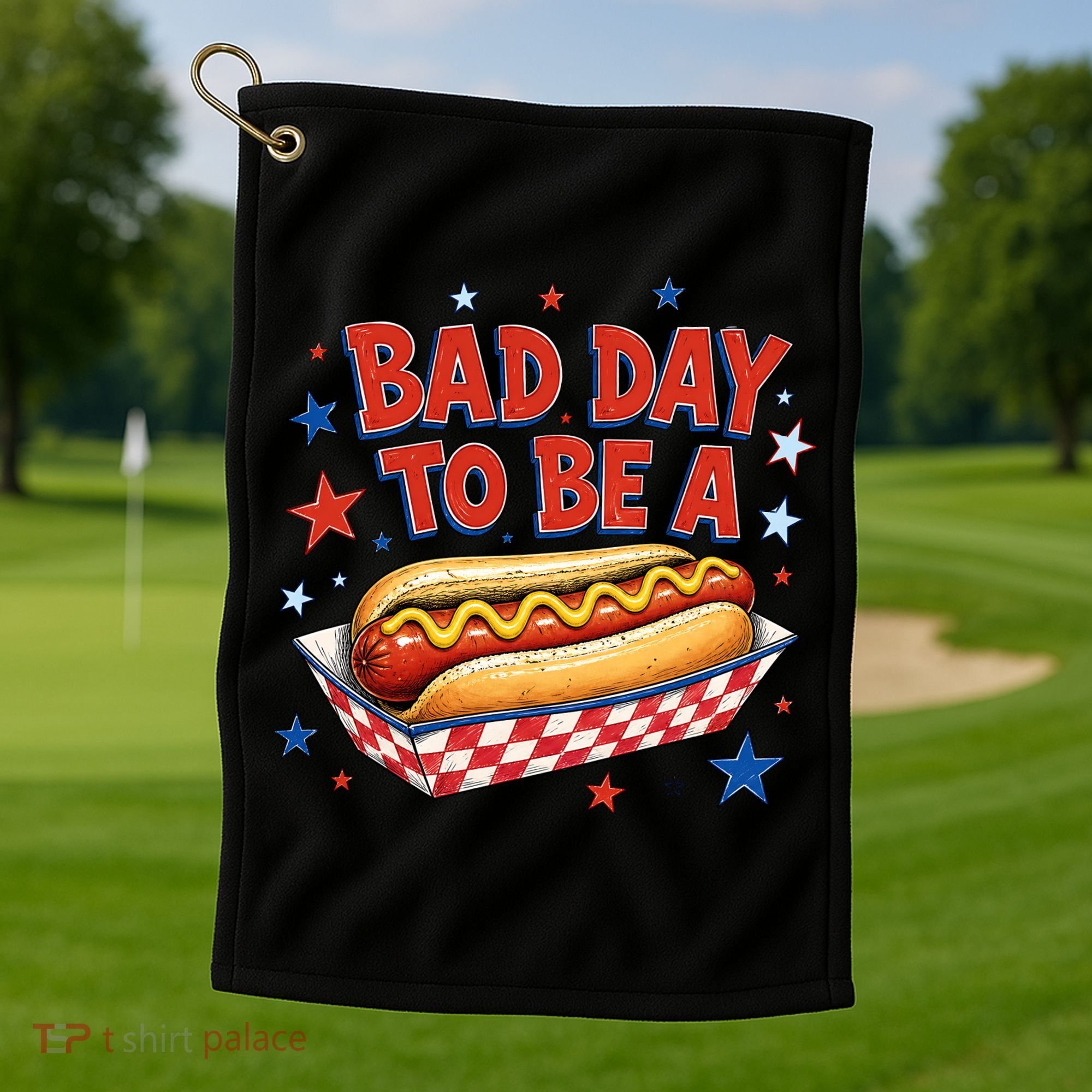 Bad Day To Be A Hot Dog BBQ Grilling Funny Golf Towel