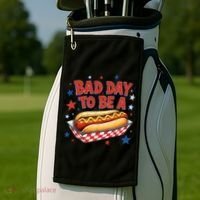 Bad Day To Be A Hot Dog BBQ Grilling Funny Golf Towel thumb 2