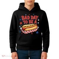 Bad Day To Be A Hot Dog BBQ Grilling Funny Kids Hoodie thumb 4