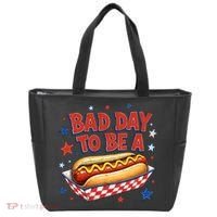 Bad Day To Be A Hot Dog BBQ Grilling Funny Tote Bag thumb 0