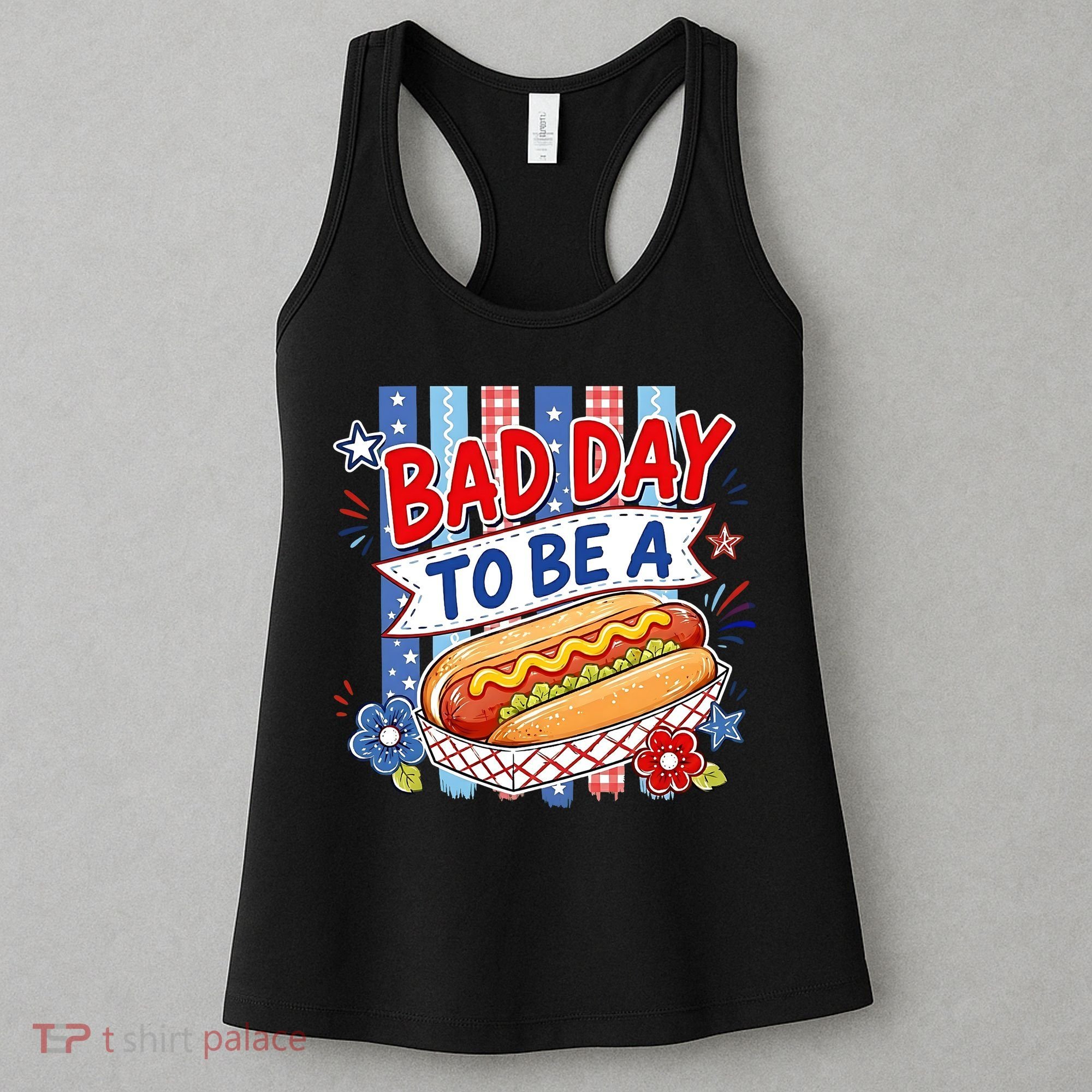 Bad Day To Be A Hot Dog Funny Hotdog Meme Women's Tank Top