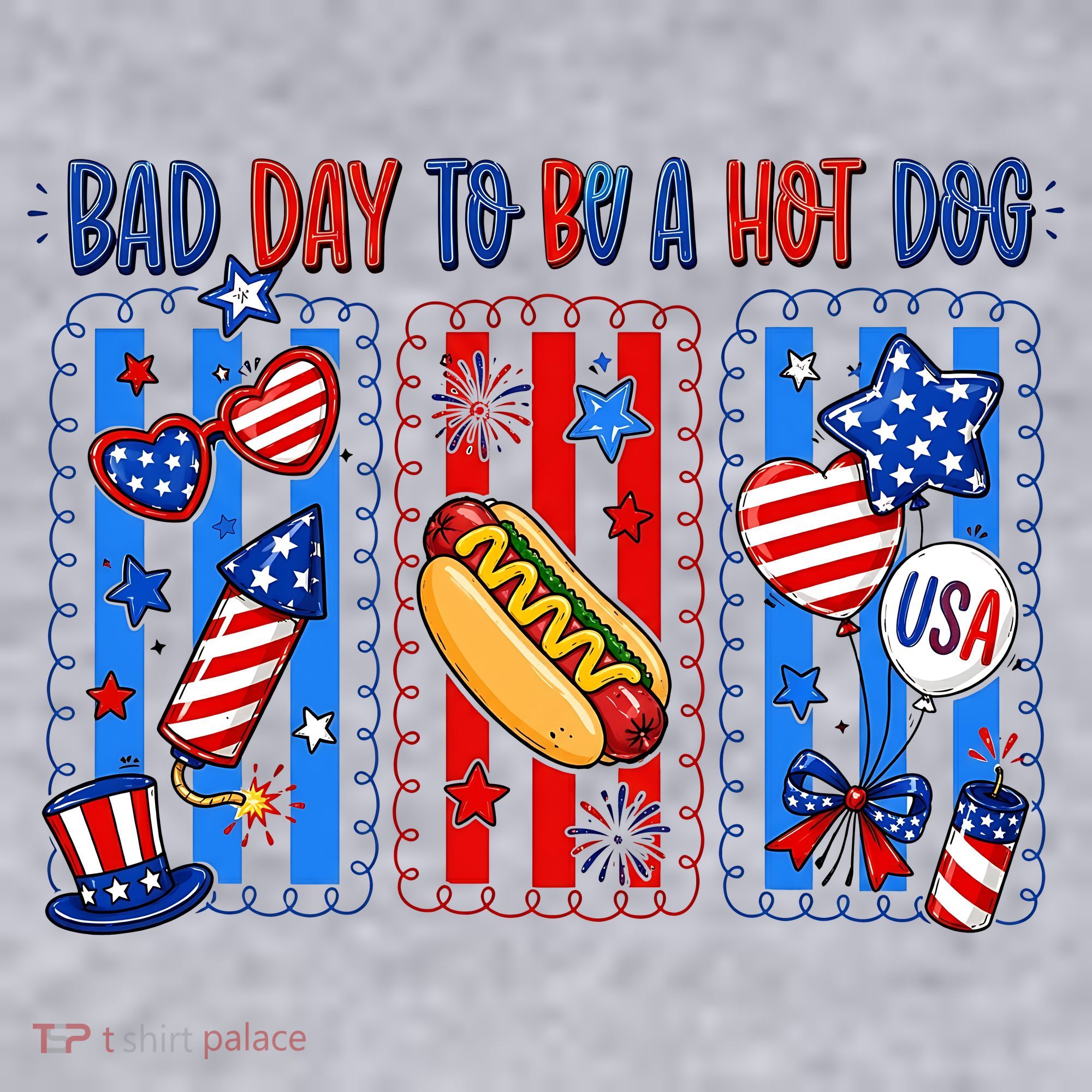 Bad Day To Be A Hot Dog July 4th Funny Women's Sweatshirt