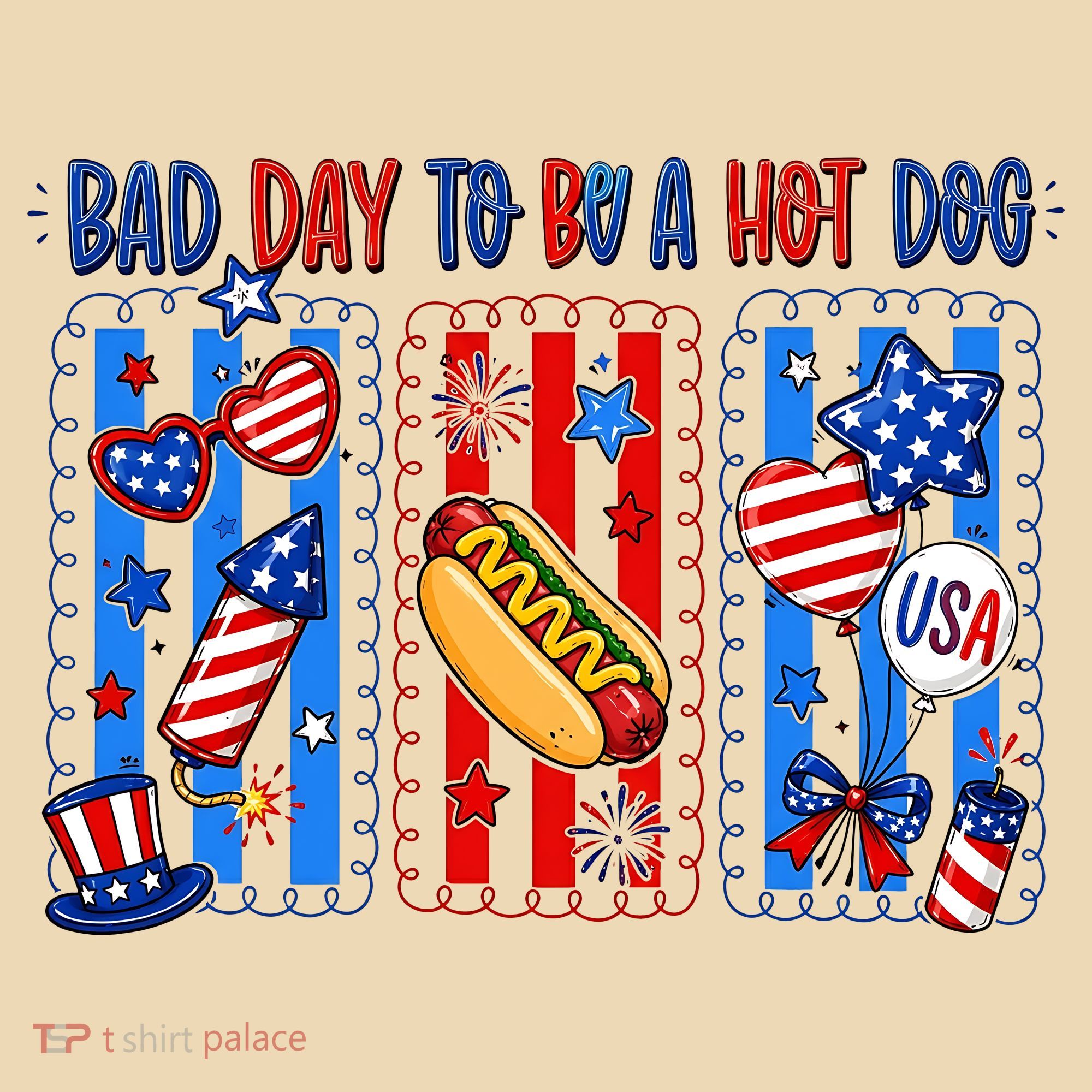 Bad Day To Be A Hot Dog July 4th Funny Tote Bag