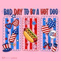 Bad Day To Be A Hot Dog July 4th Funny Coaster thumb 2