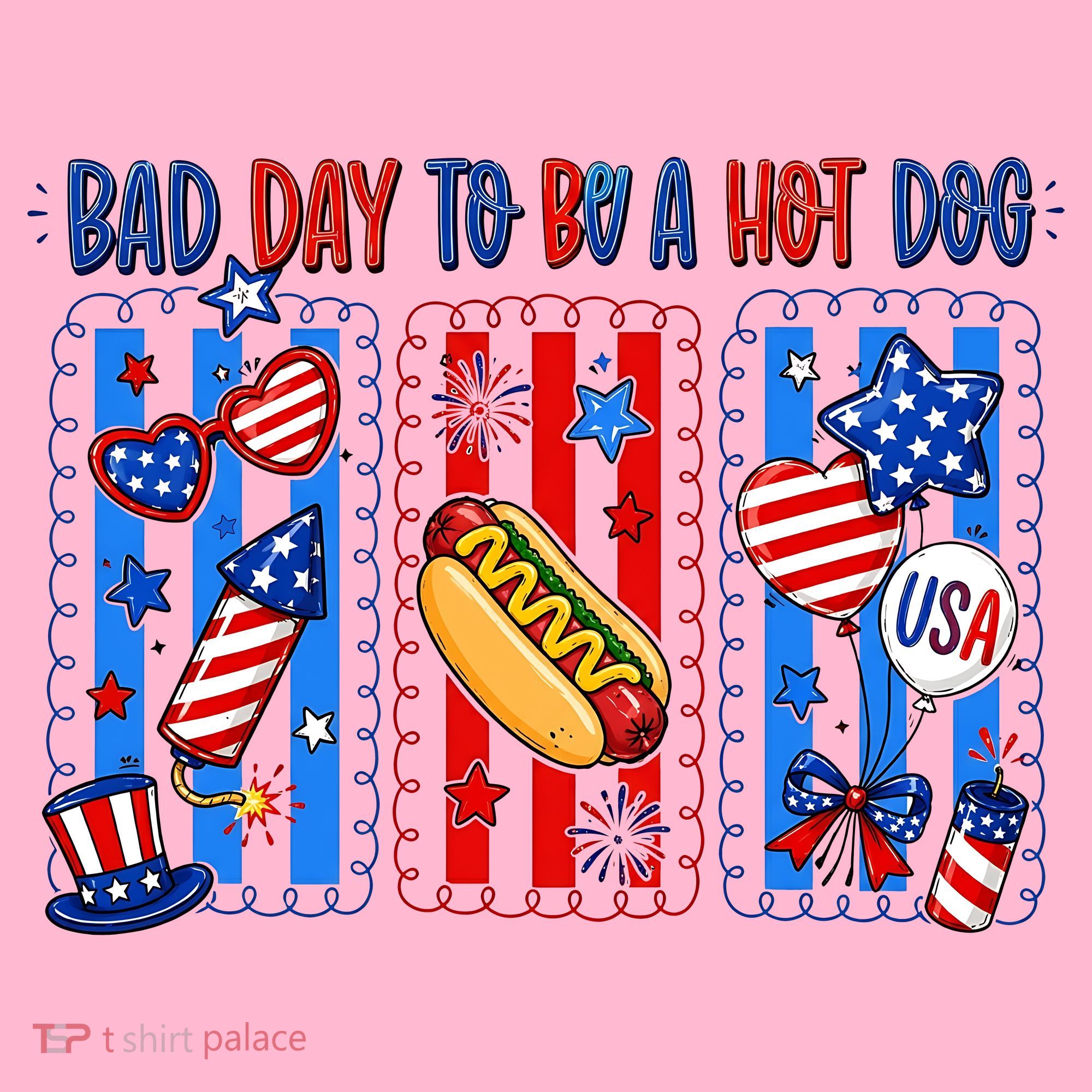 Bad Day To Be A Hot Dog July 4th Funny Coaster