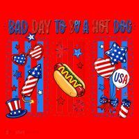 Bad Day To Be A Hot Dog July 4th Funny Santa Hat thumb 1