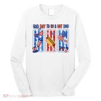 Bad Day To Be A Hot Dog July 4th Funny Long Sleeve Shirt thumb 0