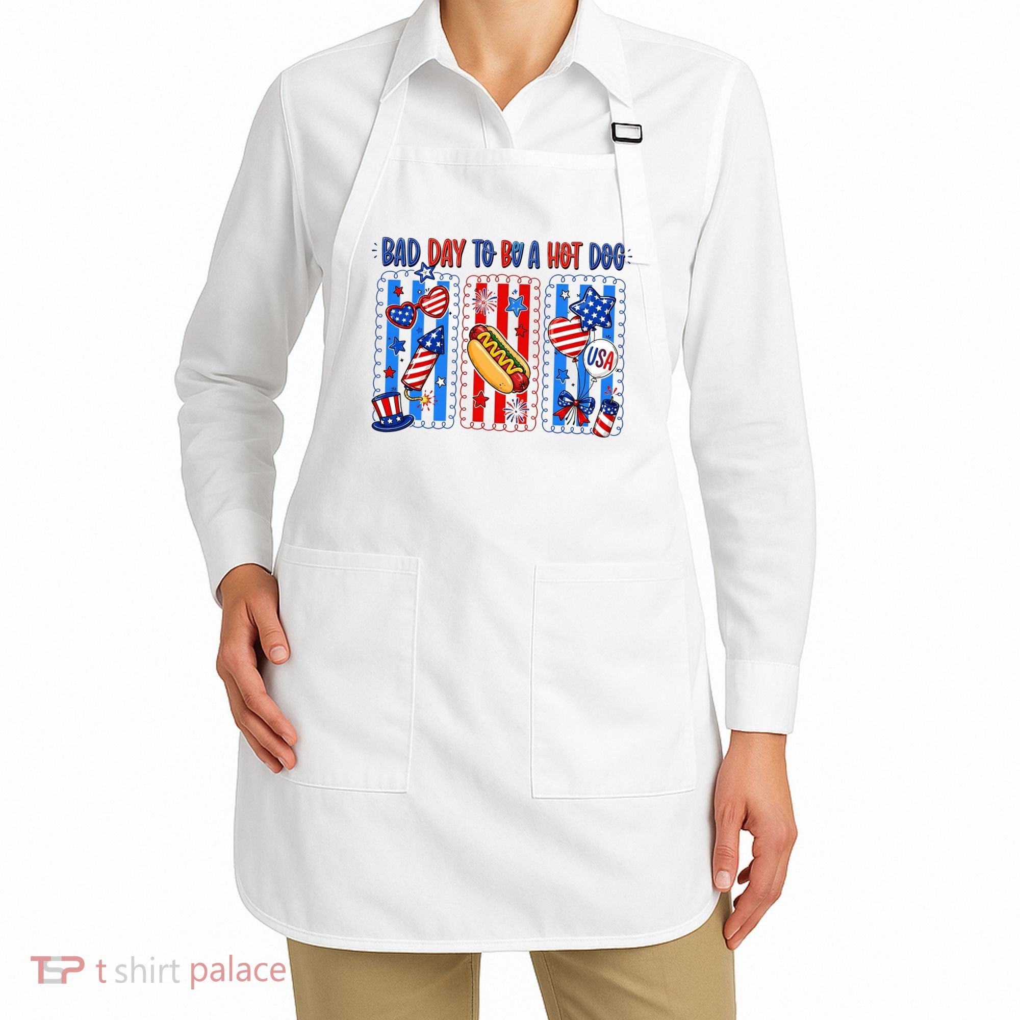 Bad Day To Be A Hot Dog July 4th Funny Apron