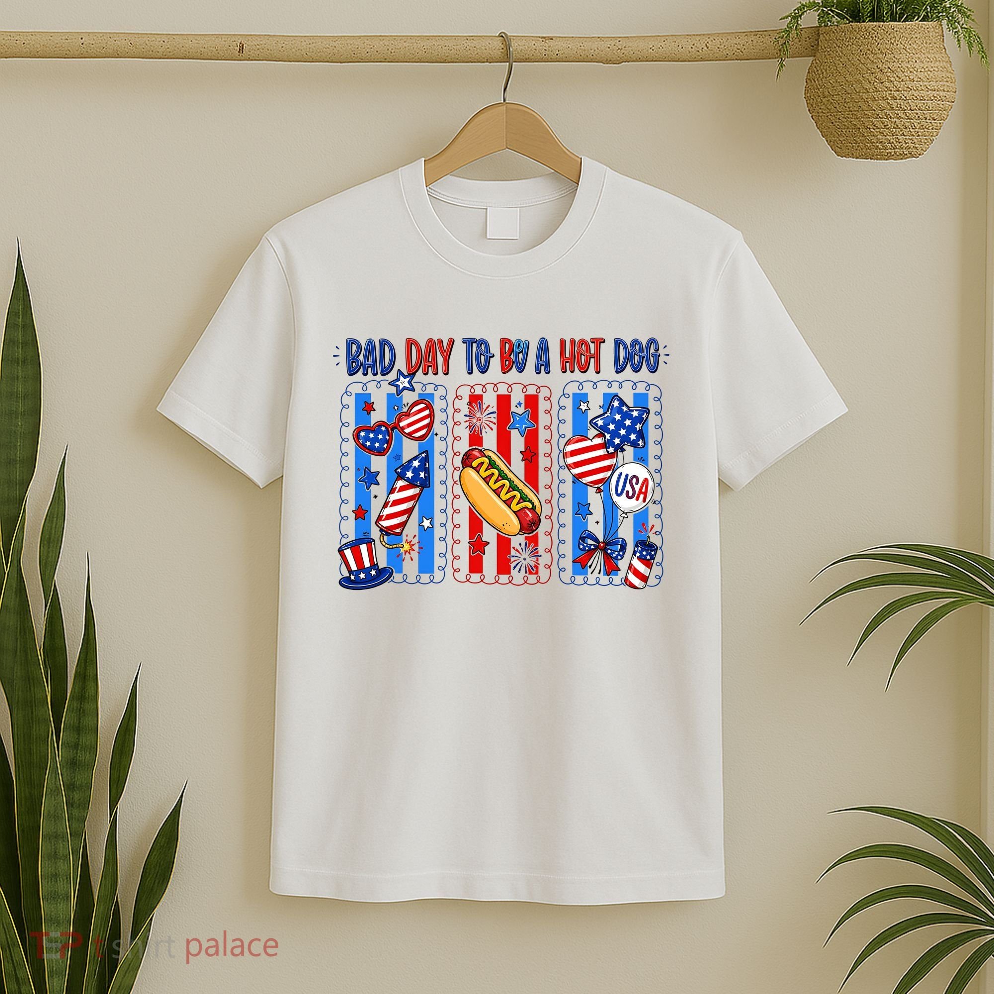 Bad Day To Be A Hot Dog July 4th Funny T-Shirt