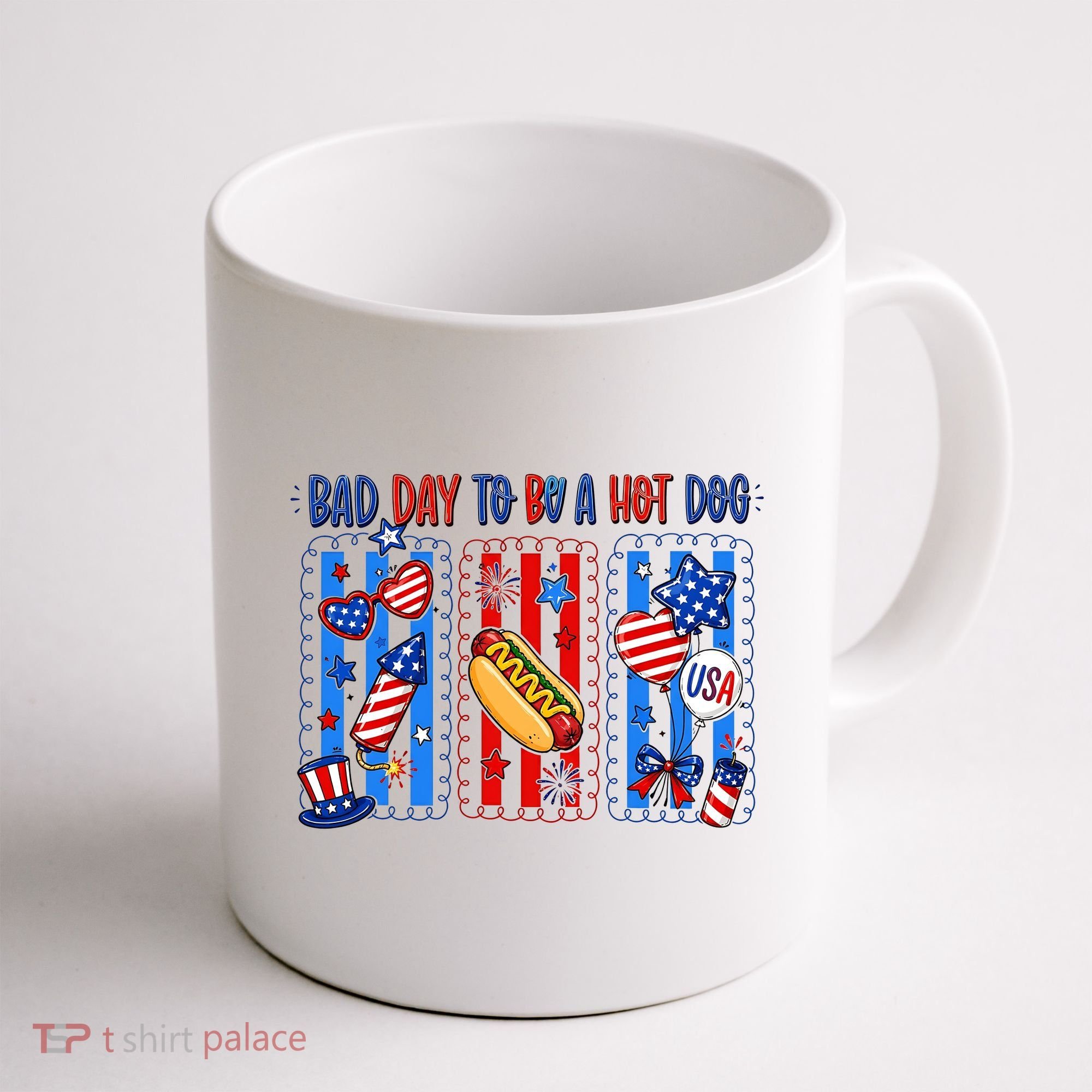 Bad Day To Be A Hot Dog July 4th Funny Coffee Mug