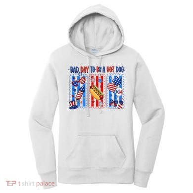 Bad Day To Be A Hot Dog July 4th Funny Women's Hoodie
