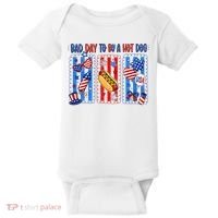 Bad Day To Be A Hot Dog July 4th Funny Baby Bodysuit thumb 0