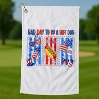 Bad Day To Be A Hot Dog July 4th Funny Golf Towel thumb 1