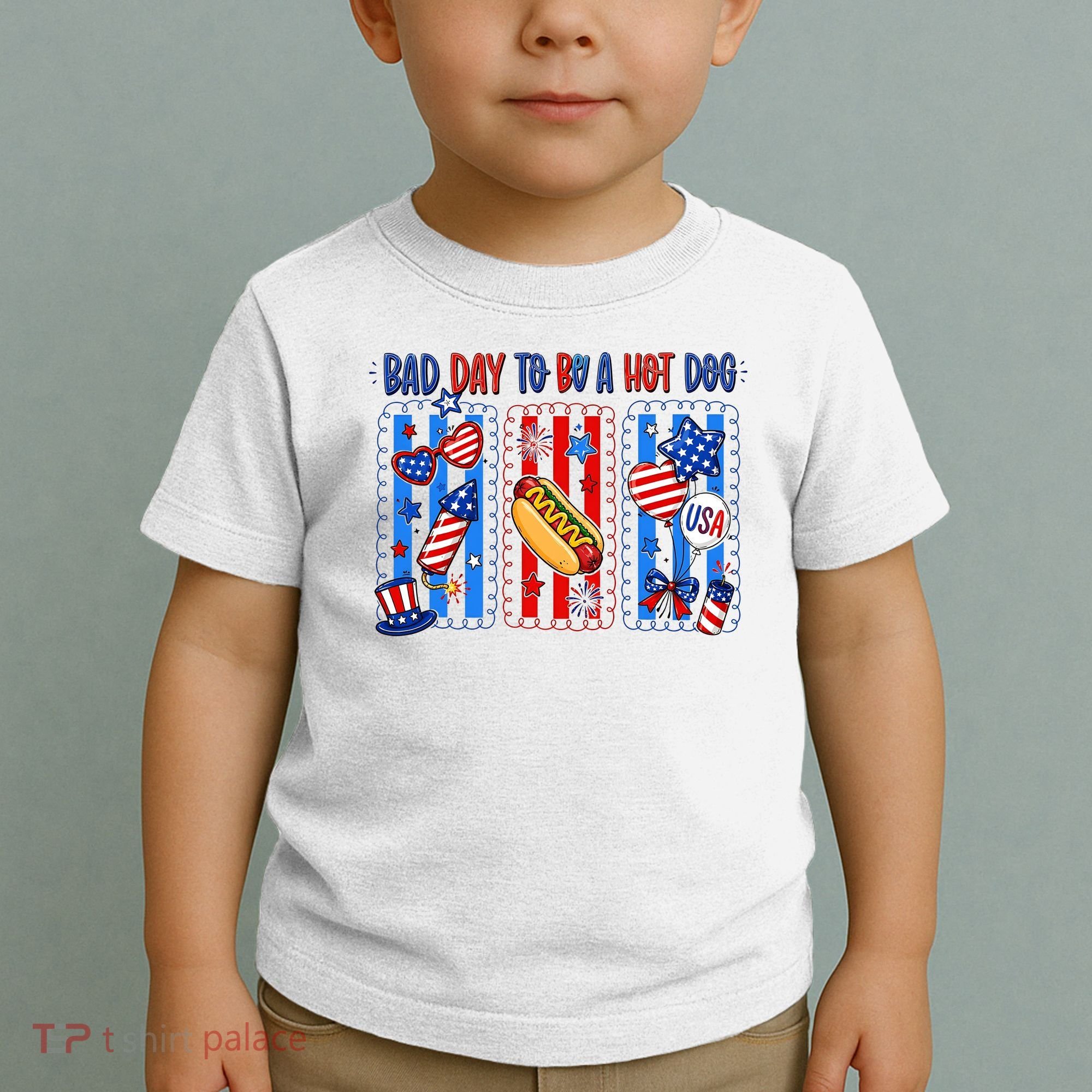 Bad Day To Be A Hot Dog July 4th Funny Toddler T-Shirt