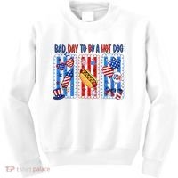 Bad Day To Be A Hot Dog July 4th Funny Kids Sweatshirt thumb 0
