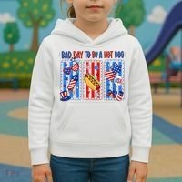 Bad Day To Be A Hot Dog July 4th Funny Kids Hoodie thumb 3