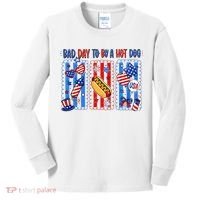 Bad Day To Be A Hot Dog July 4th Funny Kids Long Sleeve Shirt thumb 0