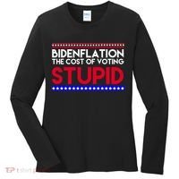 Bidenflation Definition The Cost Of Voting Stupid Anti Biden Women's Long Sleeve Shirt thumb 0