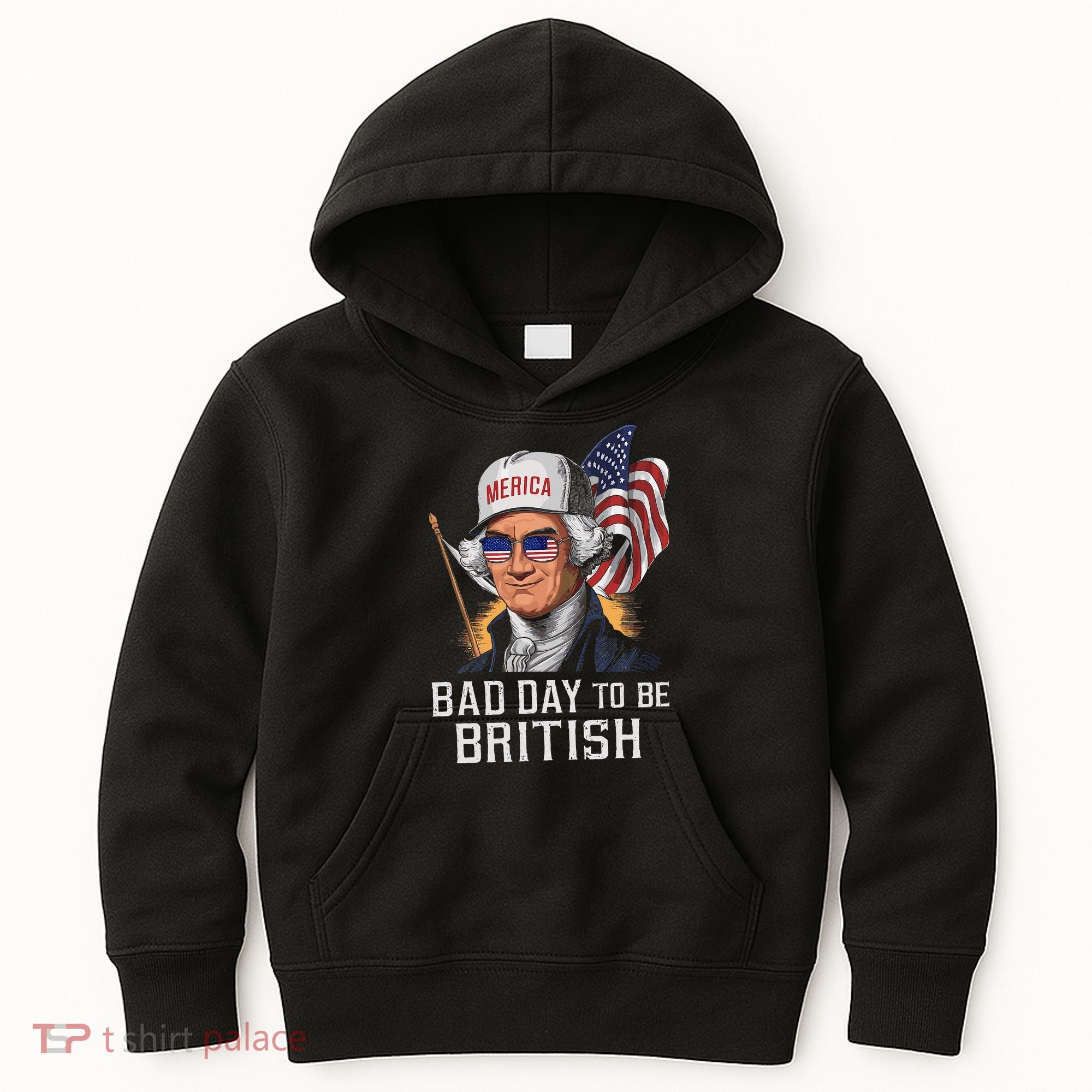 Bad Day To Be British Patriotic George Washington Kids Hoodie