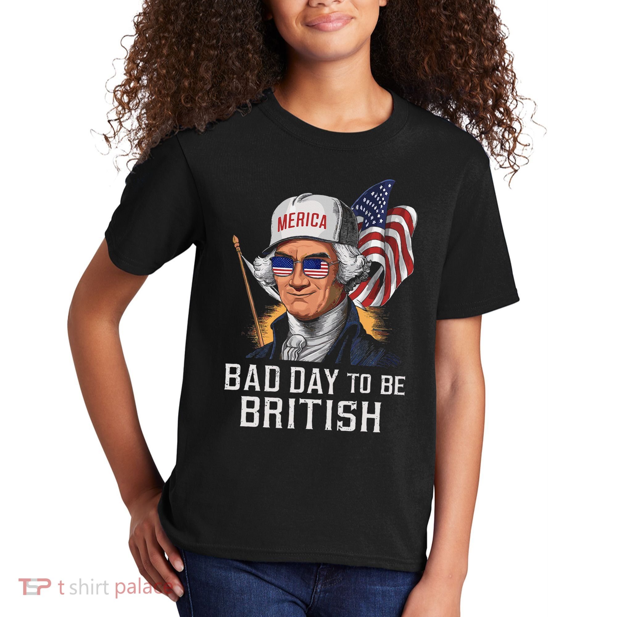 Bad Day To Be British Patriotic George Washington Kids T-Shirt