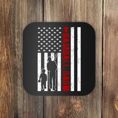 Baseball Dad USA FLag Coaster