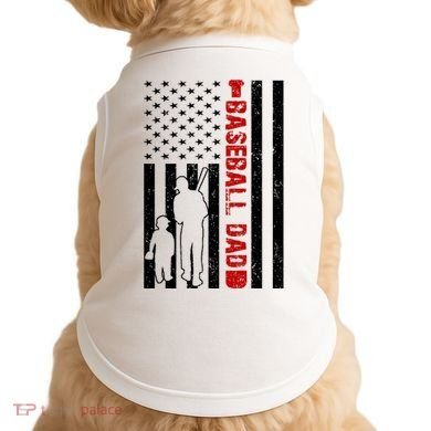 Baseball Dad USA FLag Doggie Tank