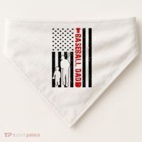 Baseball Dad USA FLag USA-Made Doggie Bandana thumb 0