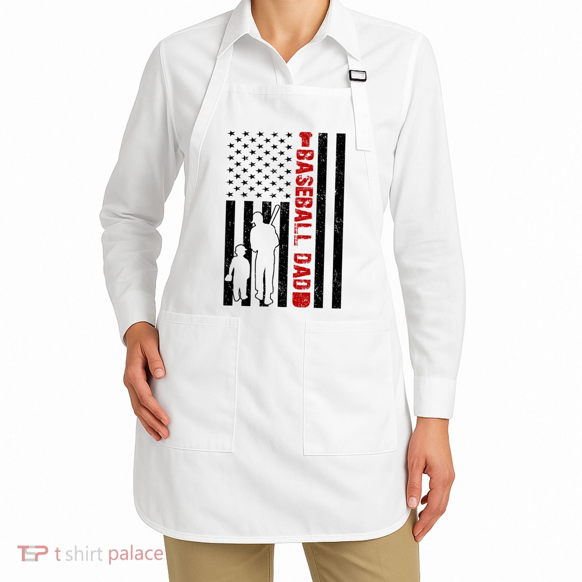 Baseball Dad USA FLag Apron