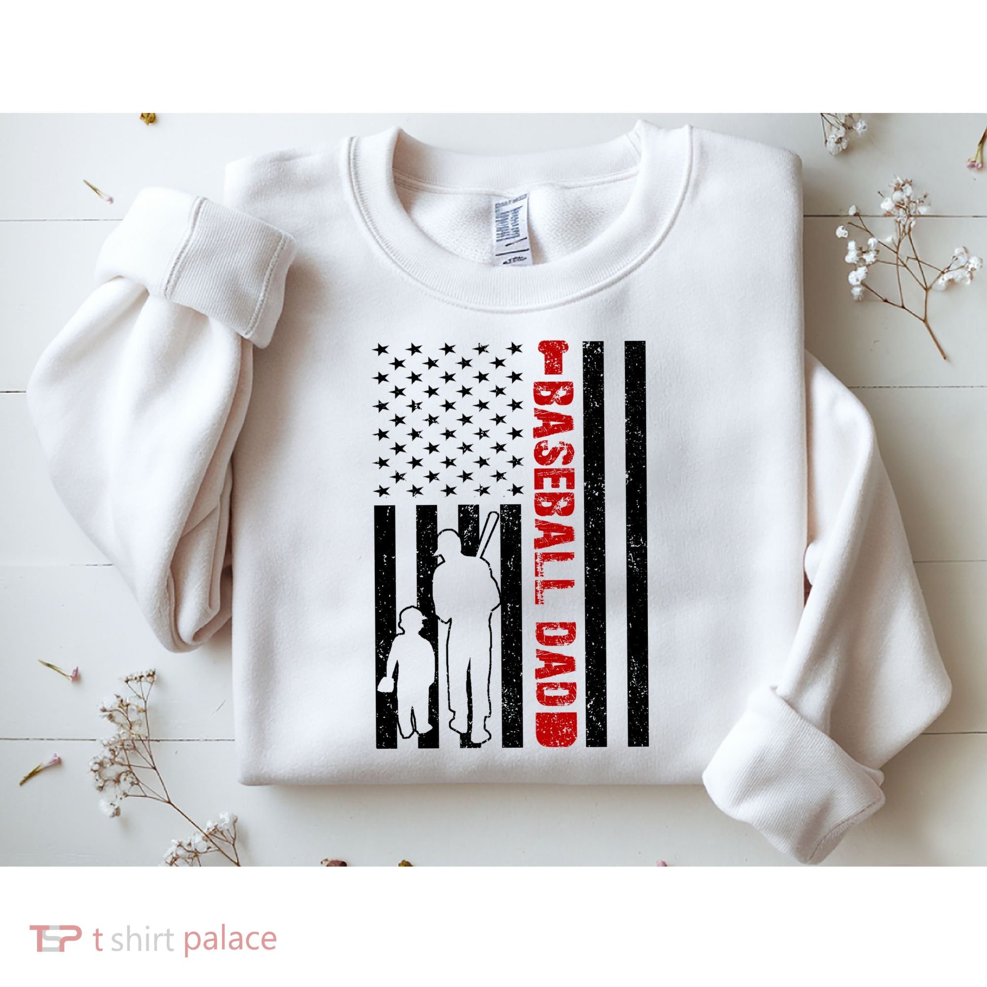 Baseball Dad USA FLag Sweatshirt