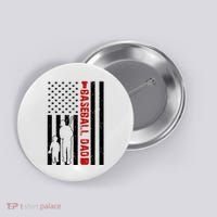 Baseball Dad USA FLag Button thumb 0