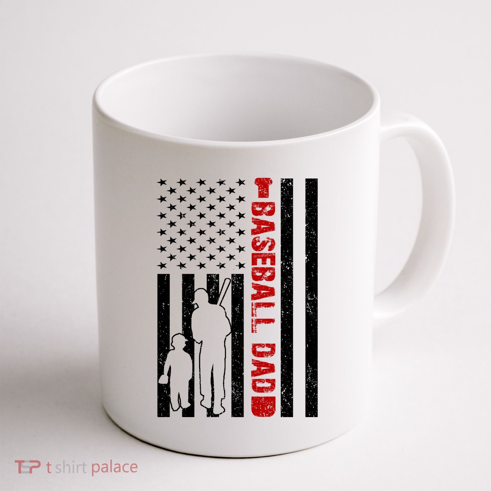 Baseball Dad USA FLag Coffee Mug