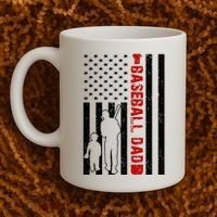 Baseball Dad USA FLag Coffee Mug thumb 2