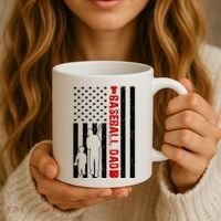 Baseball Dad USA FLag Coffee Mug thumb 3