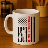 Baseball Dad USA FLag Coffee Mug thumb 4