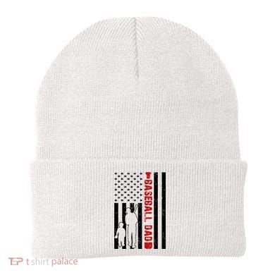 Baseball Dad USA FLag Beanie