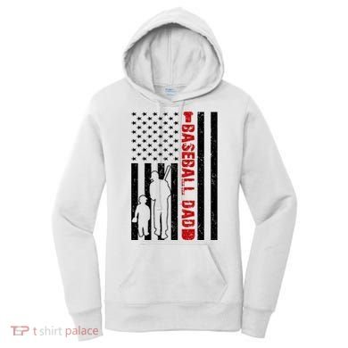 Baseball Dad USA FLag Women's Hoodie