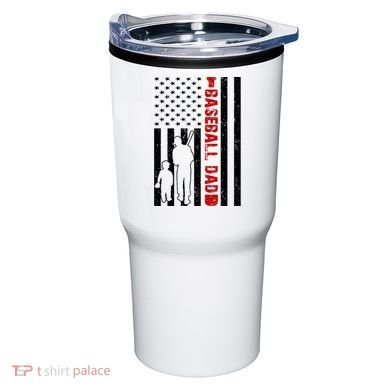 Baseball Dad USA FLag Tumbler