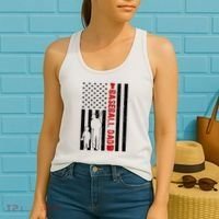 Baseball Dad USA FLag Women's Tank Top thumb 2