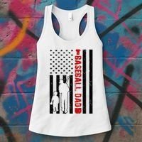 Baseball Dad USA FLag Women's Tank Top thumb 3
