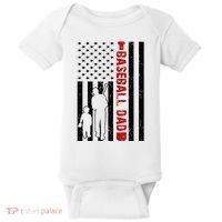 Baseball Dad USA FLag Baby Bodysuit thumb 0