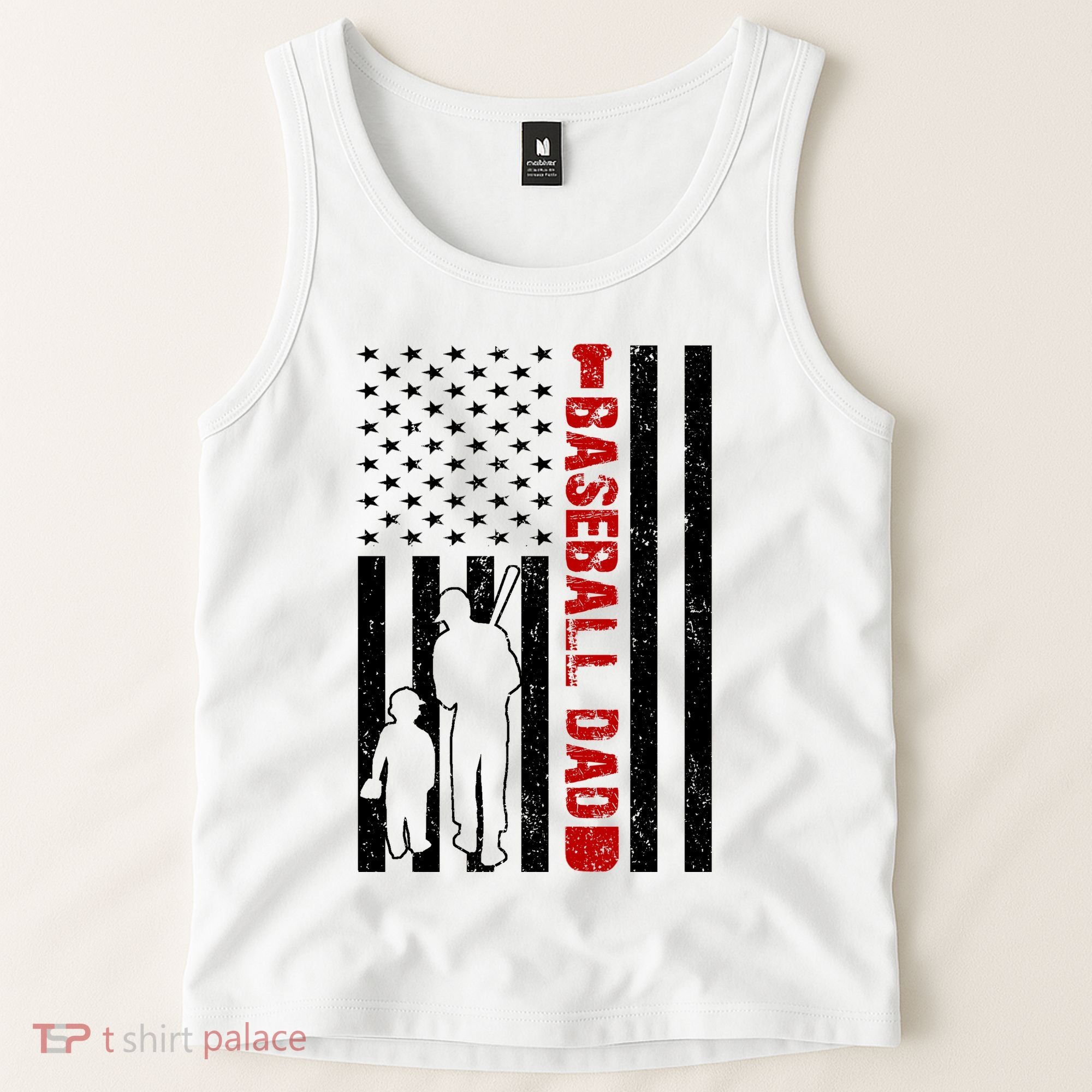 Baseball Dad USA FLag Tank Top