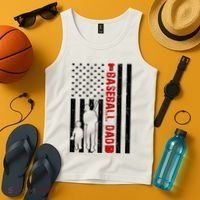 Baseball Dad USA FLag Tank Top thumb 4