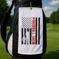 Baseball Dad USA FLag Golf Towel thumb 2