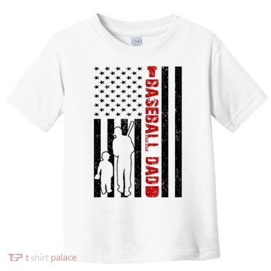 Baseball Dad USA FLag Toddler T-Shirt